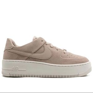 Nike Air Force AF1 sage low top suede sneakers